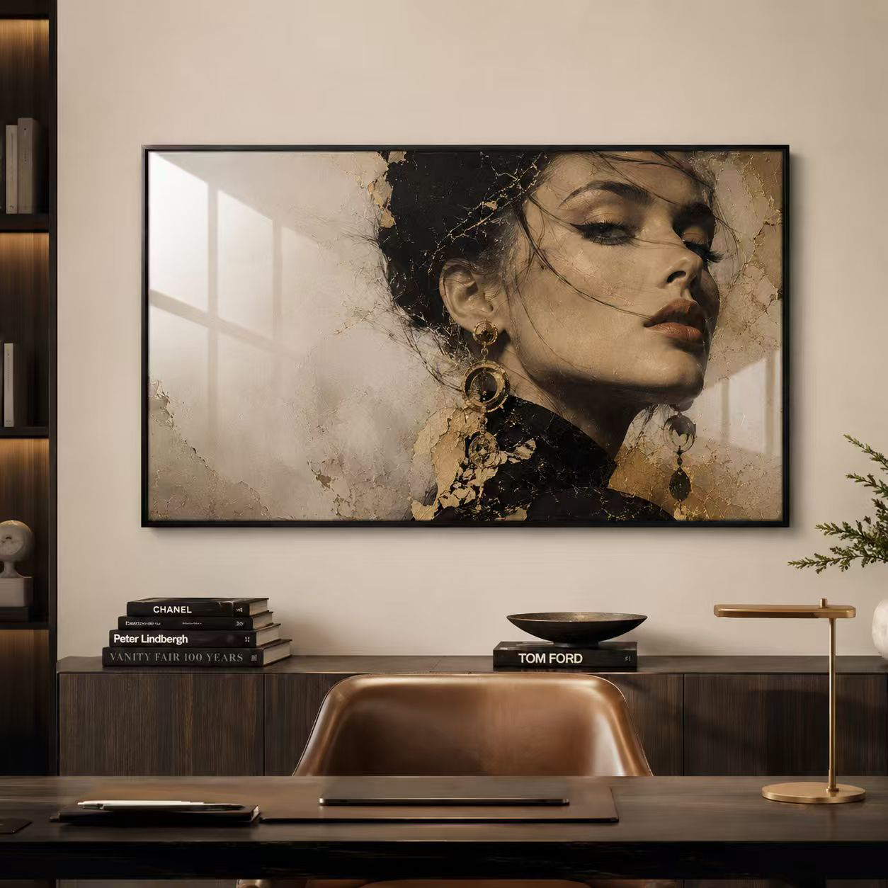 Aluminum Framed Crystal Porcelain Art
